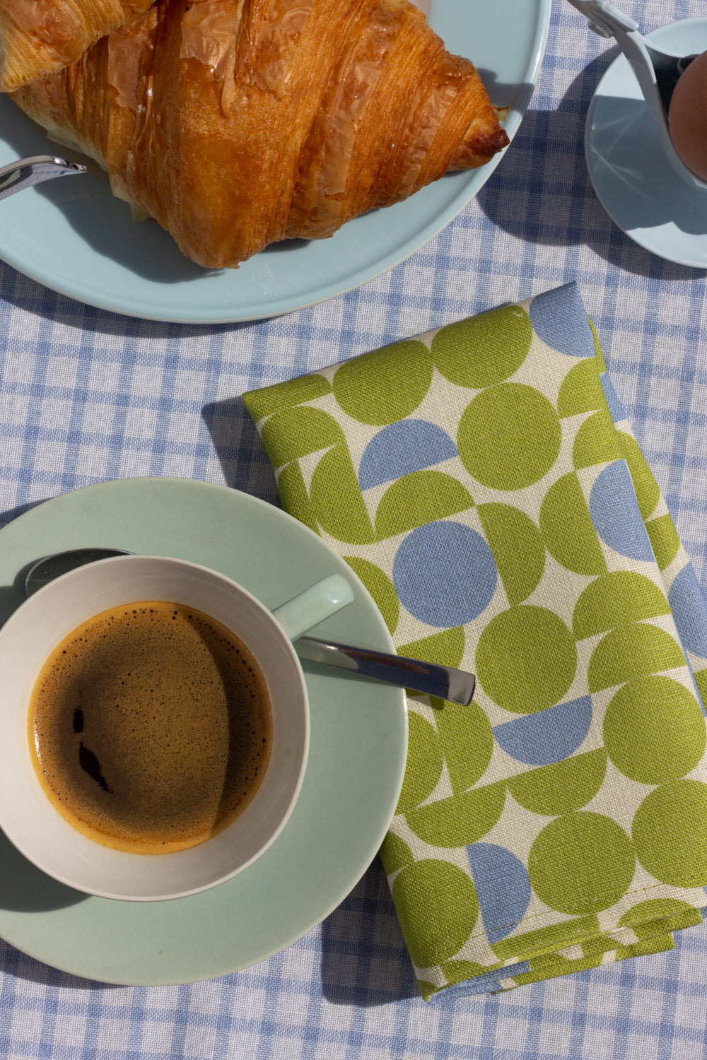 Margot & Me | Home Collection | Leinen-Serviette Sunset, 2er-Set |Â hellblau/limone