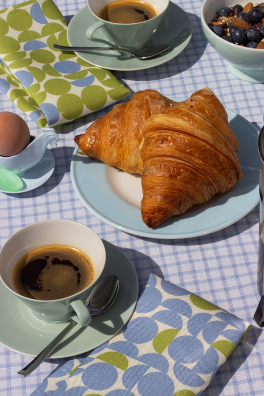 Margot & Me | Home Collection | Leinen-Serviette Sunset, 2er-Set | hellblau/limone