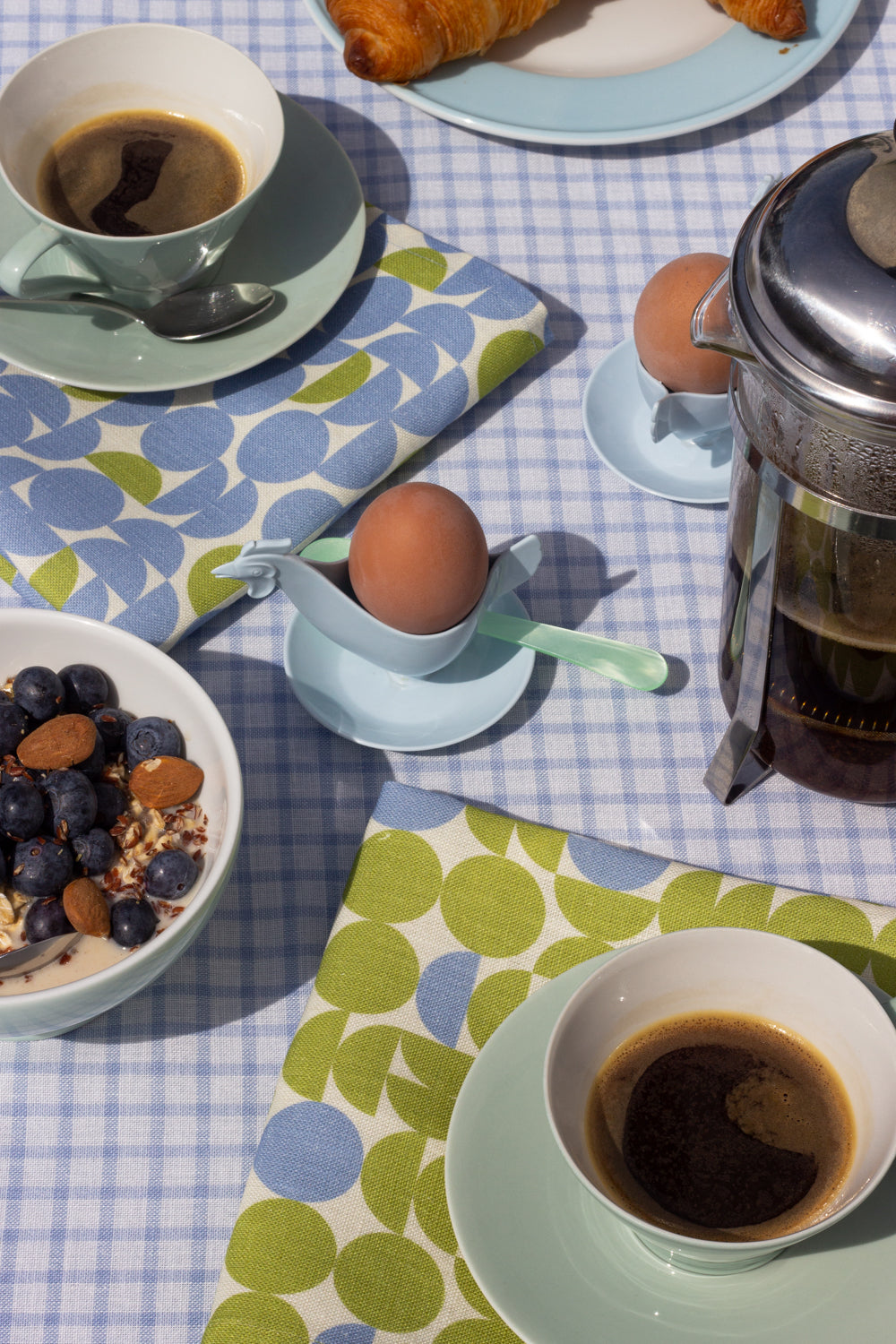 Margot & Me | Home Collection | Leinen-Serviette Sunset, 2er-Set |Â hellblau/limone
