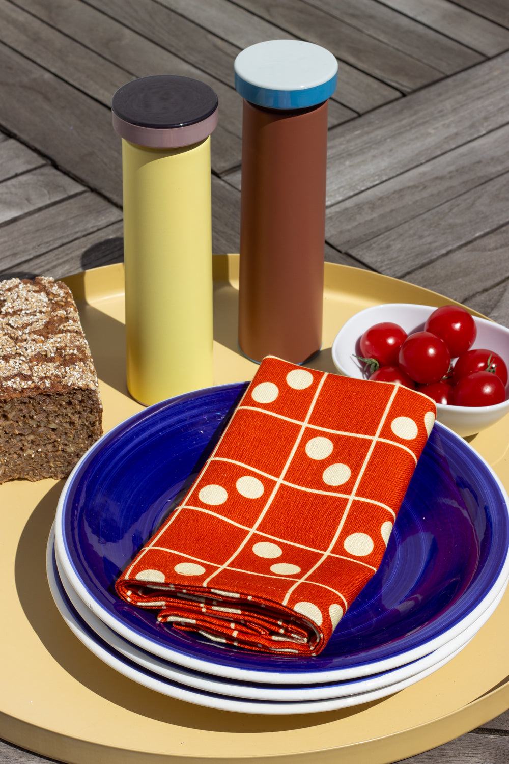 Linen tea towel Grit, rust red
