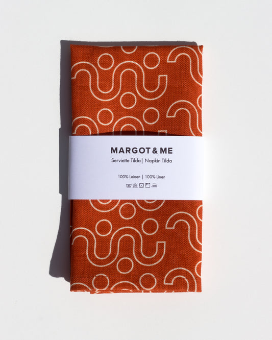Margot & Me | Home Collection 2020 | Leinen-Serviette Tilda, rostrot
