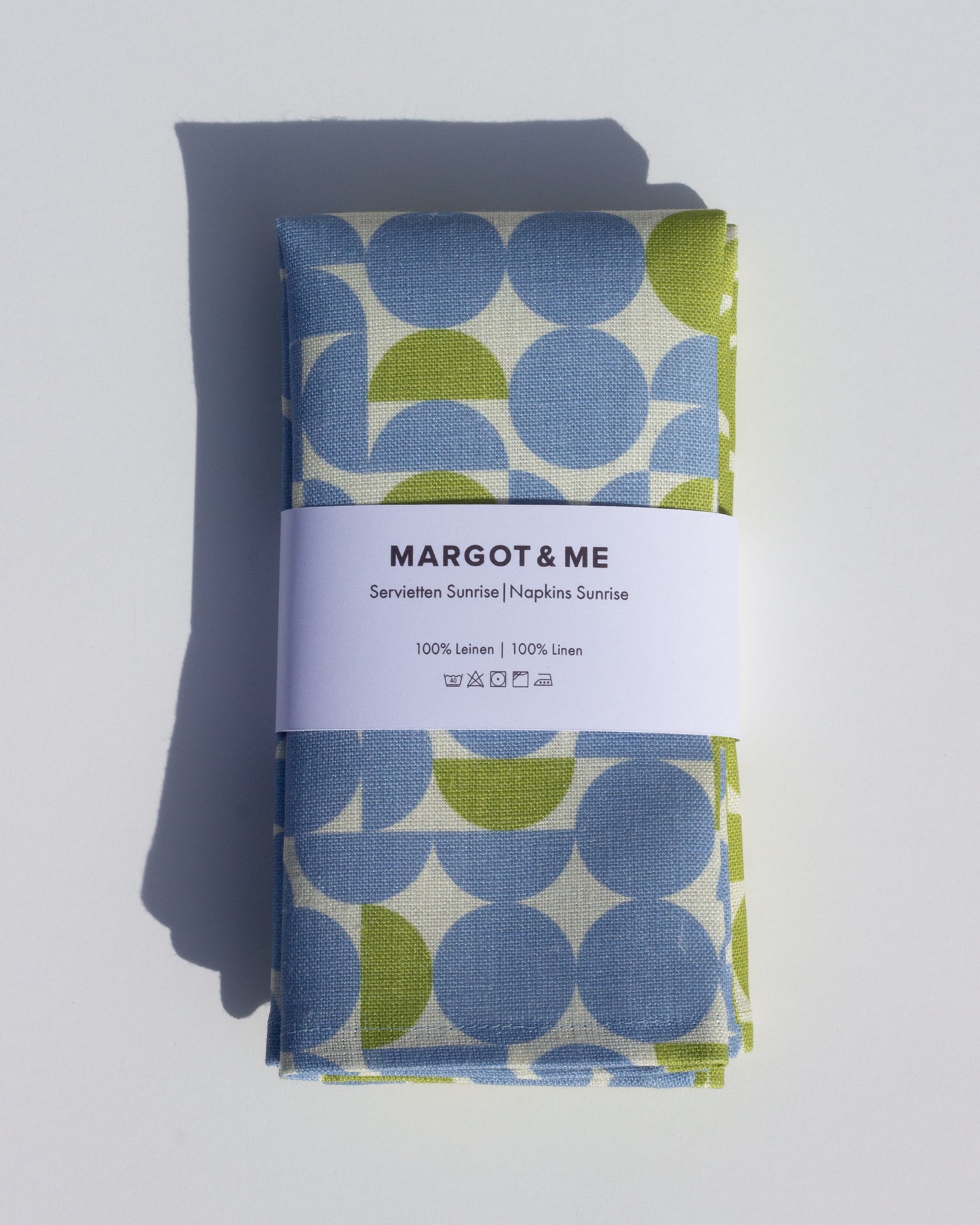 Margot & Me | Home Collection | Leinen-Serviette Sunset, 2er-Set |Â hellblau/limone