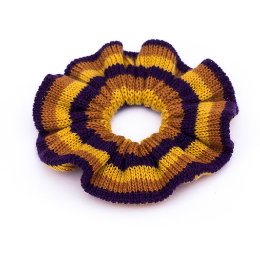 MARGOT & ME | Sommer-Accessoires - Scrunchie Mustard - Bunt gestreiftes Zopfband