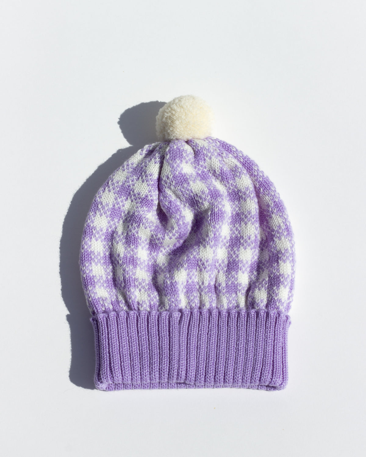 Strickmütze Vichy - Flieder