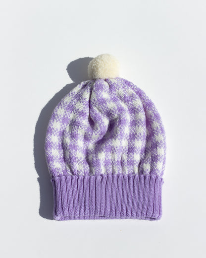 Strickmütze Vichy - Flieder
