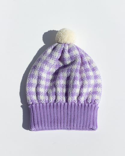 Strickmütze Vichy - Flieder