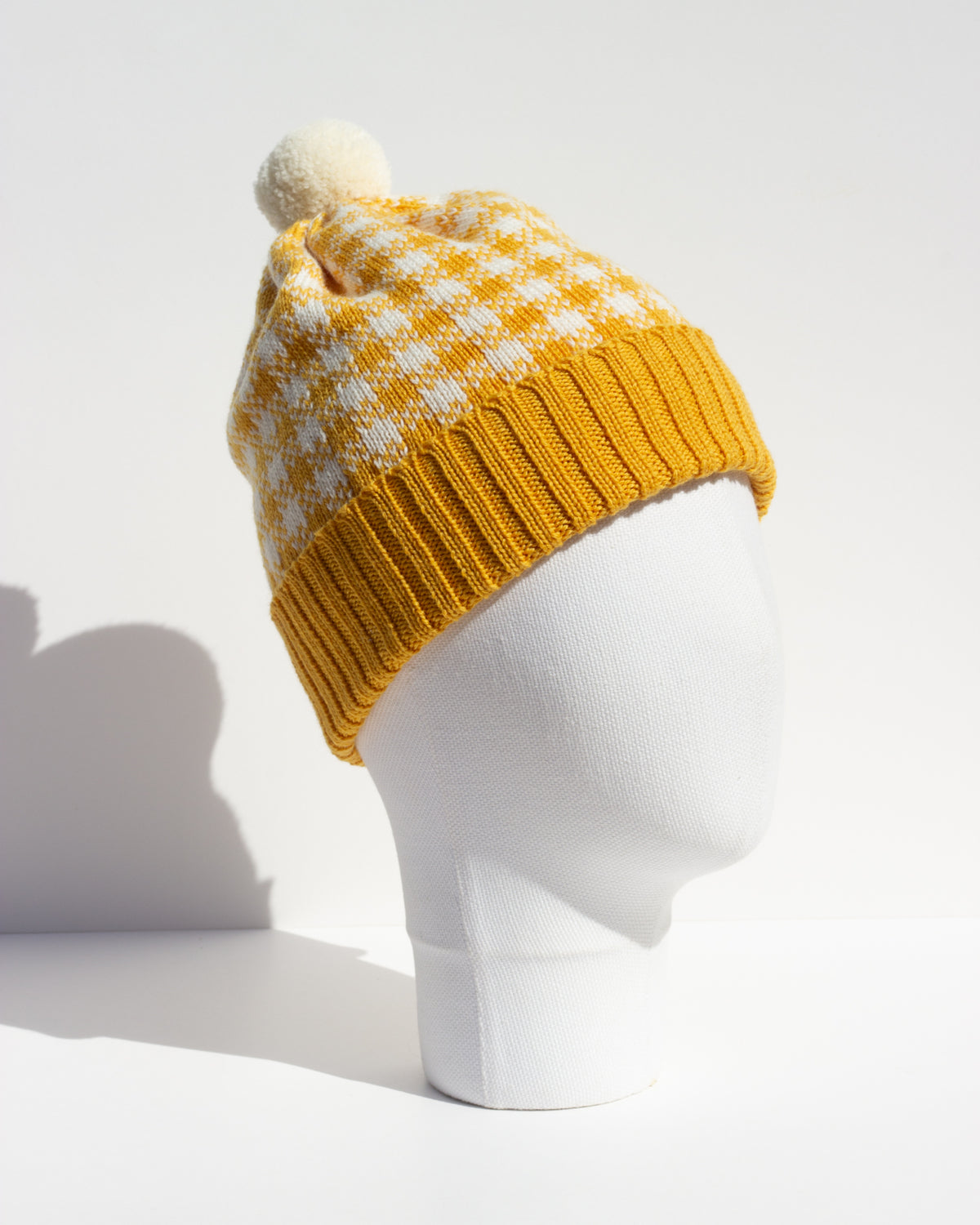 Strickmütze Vichy - Gelb