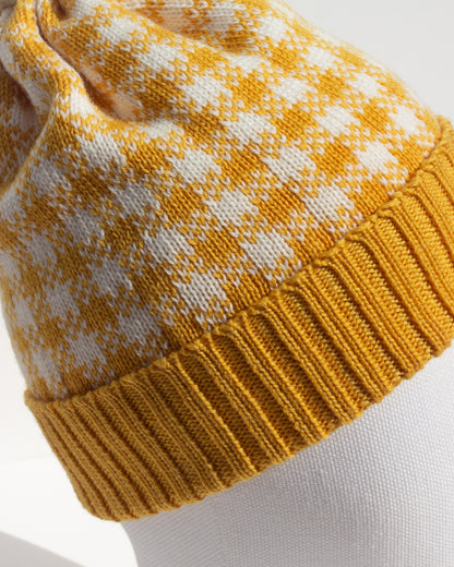 Strickmütze Vichy - Gelb