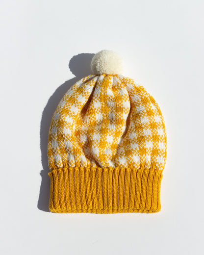Strickmütze Vichy - Gelb