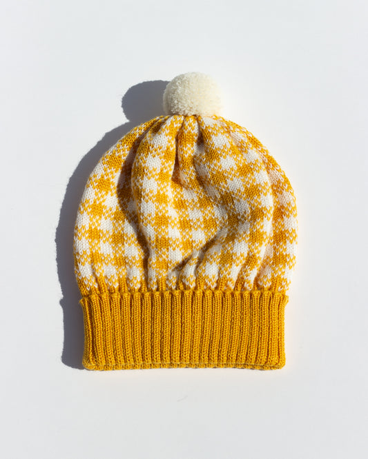 Strickmütze Vichy - Gelb
