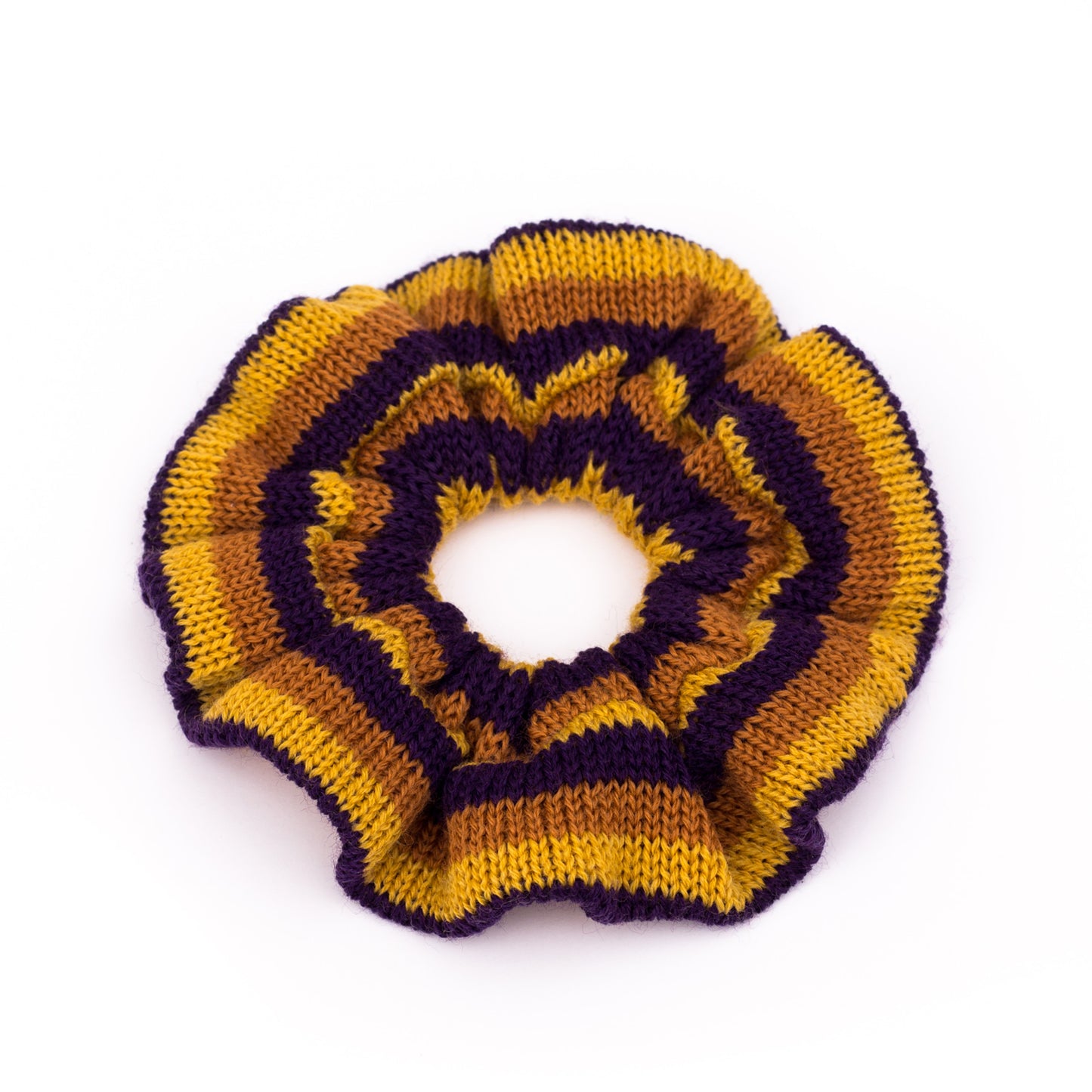 MARGOT & ME | Sommer-Accessoires - Scrunchie Mustard - Bunt gestreiftes Zopfband