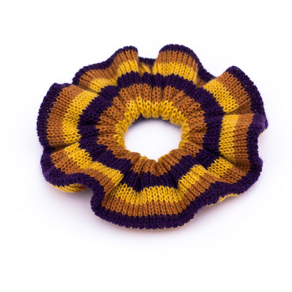 MARGOT & ME | Sommer-Accessoires - Scrunchie Mustard - Bunt gestreiftes Zopfband